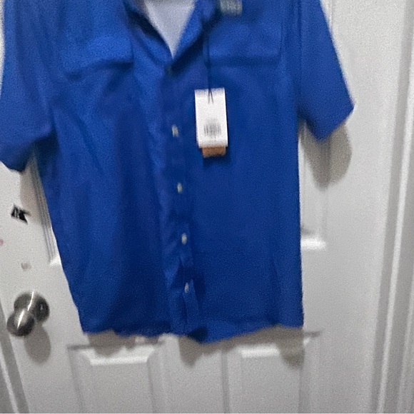 Boys Blue Short Sleeve Shirt Ocean Coast Fishing Shirt - Picture 5 of 9